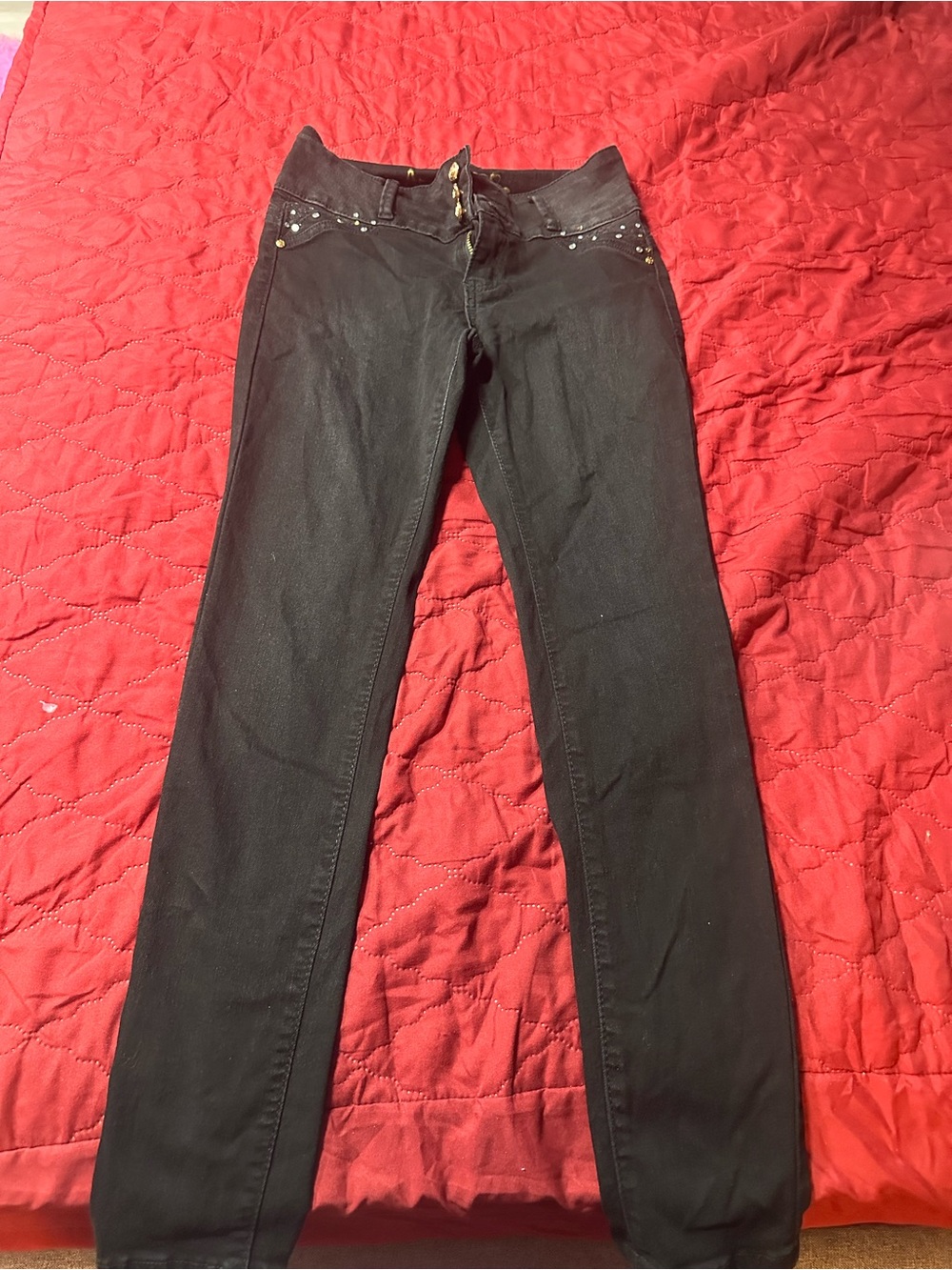 & Other Stories Black Skinny Jeans with Stud Accents